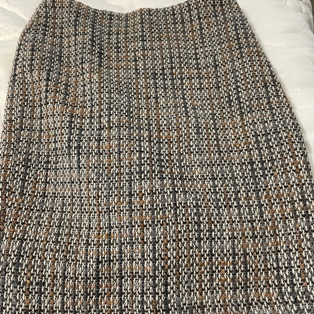 Ann Taylor Tweed Pencil Skirt - Black, Gray, and Brown